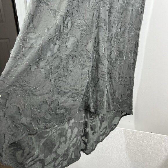 Calypso St. Barth Gray Jacquard Floral V-neck A-line High-low Dress Size XS - Picture 4 of 10